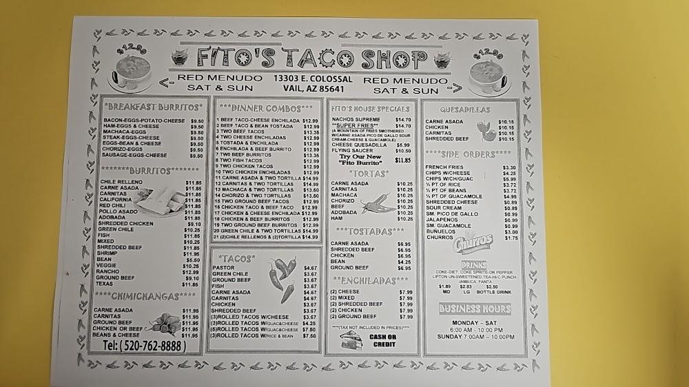 Fito's Taco Shop Menu image 1